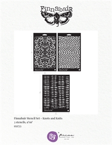 Prima / Finnabair Stencil Set 6x9" - Knots & Knits (3 pcs)